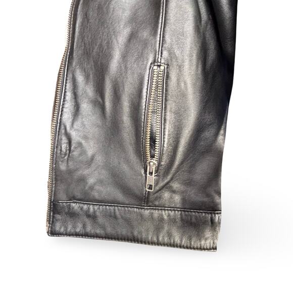 Vintage Cherokee Girls Leather Moto Jacket Black Size XS Zip Front Classic - Picture 10 of 12